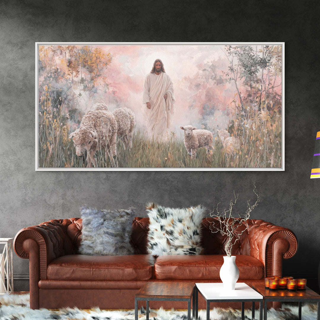 Radiant Shepherd Rising – Framed Canvas Print – Jesus Painting – Christian Wall Art – Christian Art Canvas – Christian Christmas Art – Mode