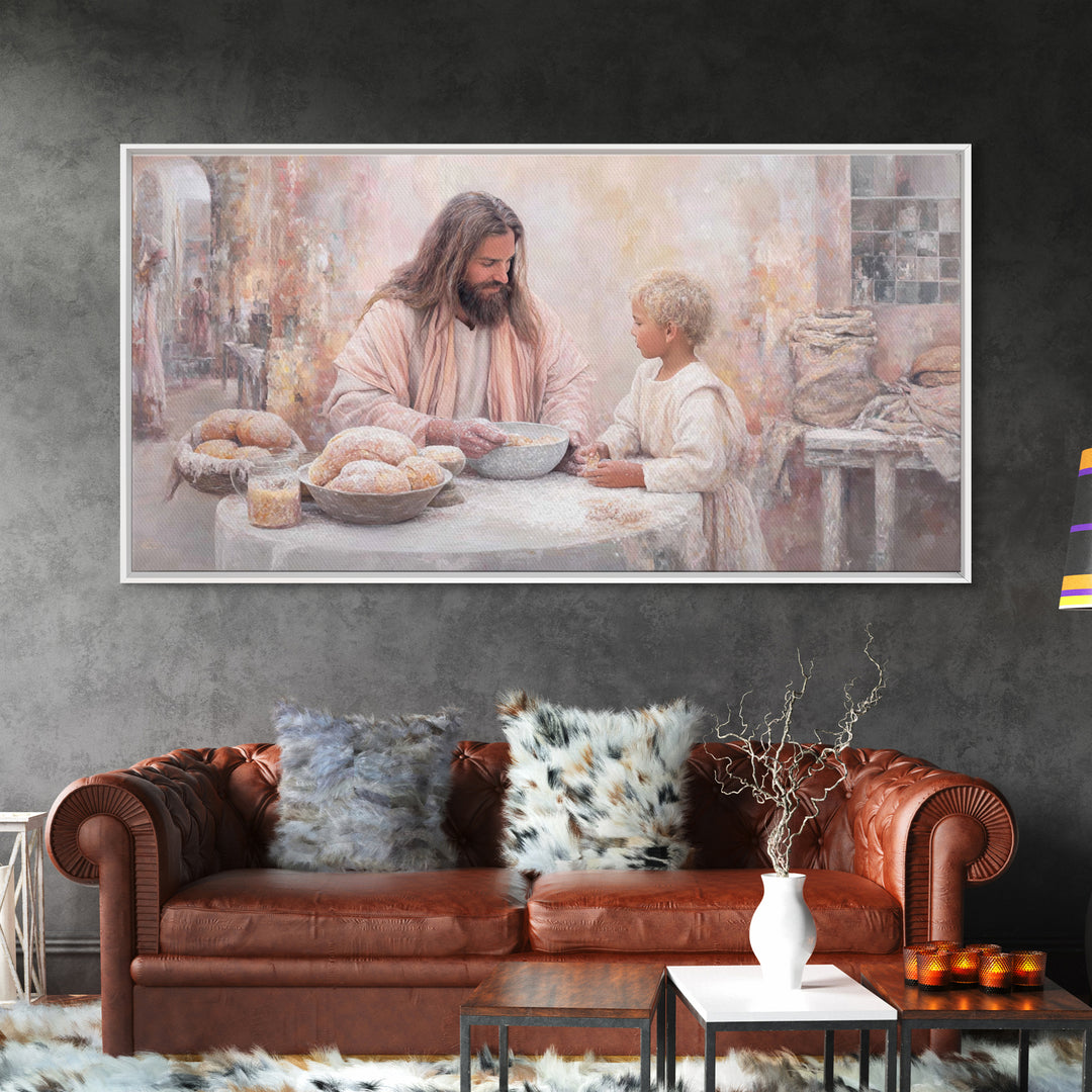 Bread Of Heaven | Framed Canvas Print | Jesus Painting | Christian Art Canvas | Christian Wall Art | Christian Decor | Christian Gift