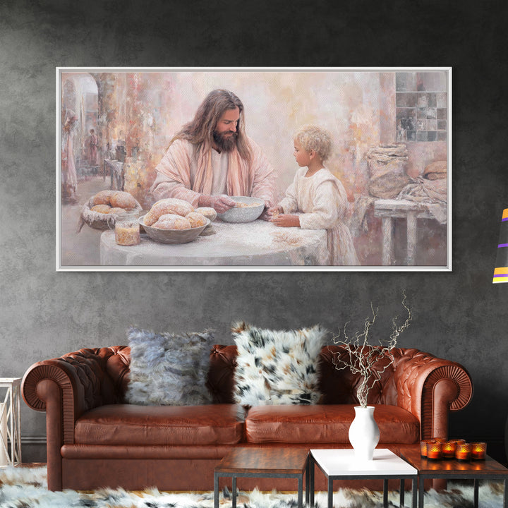 Bread Of Heaven | Framed Canvas Print | Jesus Painting | Christian Art Canvas | Christian Wall Art | Christian Decor | Christian Gift
