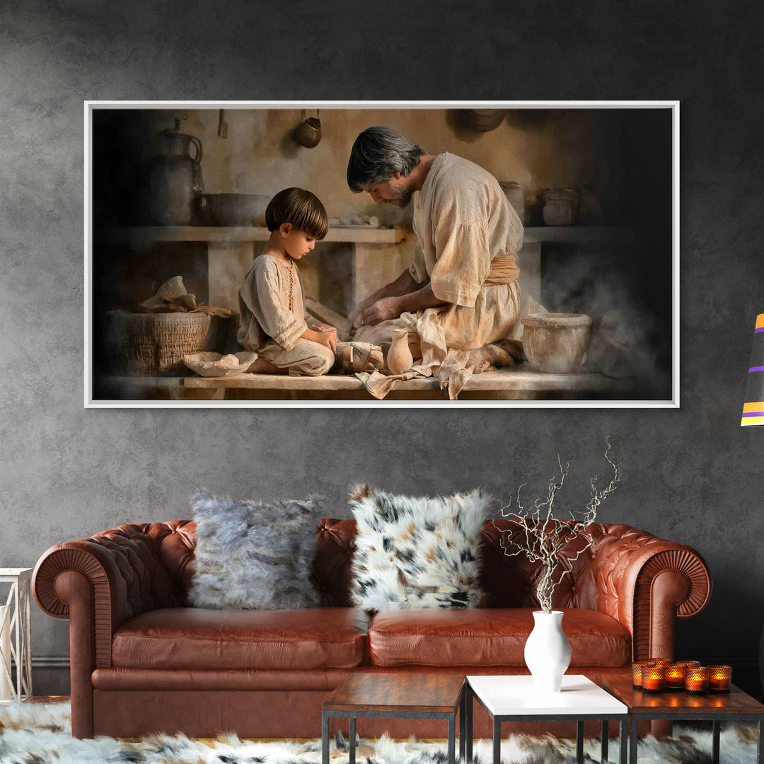 Heavenly Conversation | Framed Canvas Print | Christian Wall Art | Jesus Painting | Christian Art Canvas | Christian Decor | Moody Christia