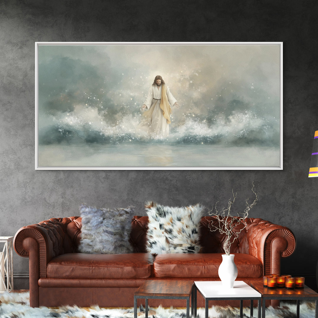 Divine Arrival, Framed Canvas Print, Christian Wall Art, Christian Art Canvas, Jesus Painting, Christian Decor, Christian Christmas Art