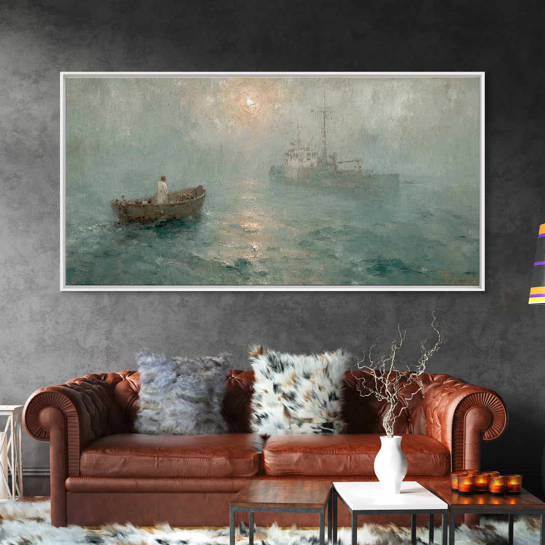 Harbor Of Peace – Framed Canvas Print – Christian Wall Art – Jesus Painting – Christian Art Canvas – Moody Christian Art – Christian Decor