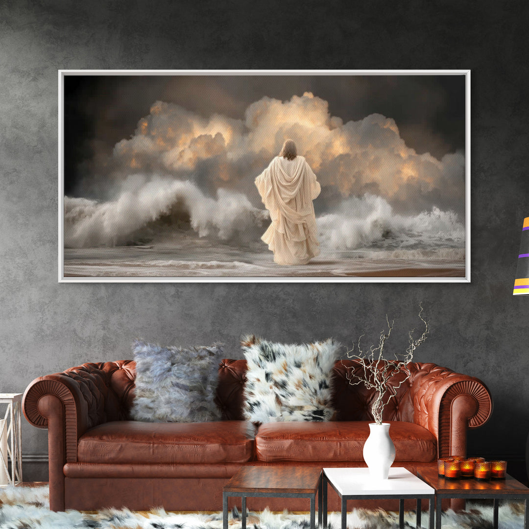 Dawn Of Mercy – Framed Canvas Print – Jesus Art Print – Christian Wall Art – Modern Christian Art – Christmas Art – Christian Gift Ideas