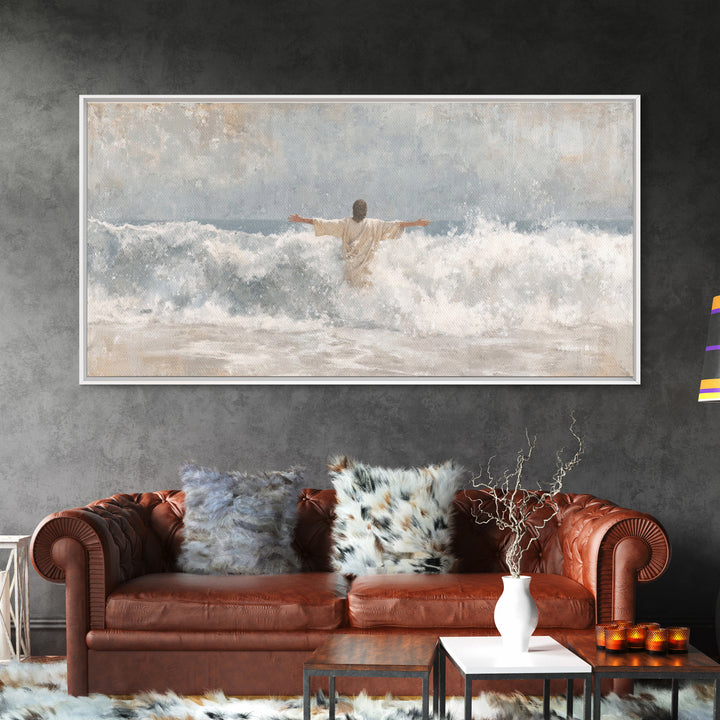 Radiant Messiah – Framed Canvas Print – Christian Art Print – Christian Christmas Art – Jesus Painting – Vintage Christian Art – Christian