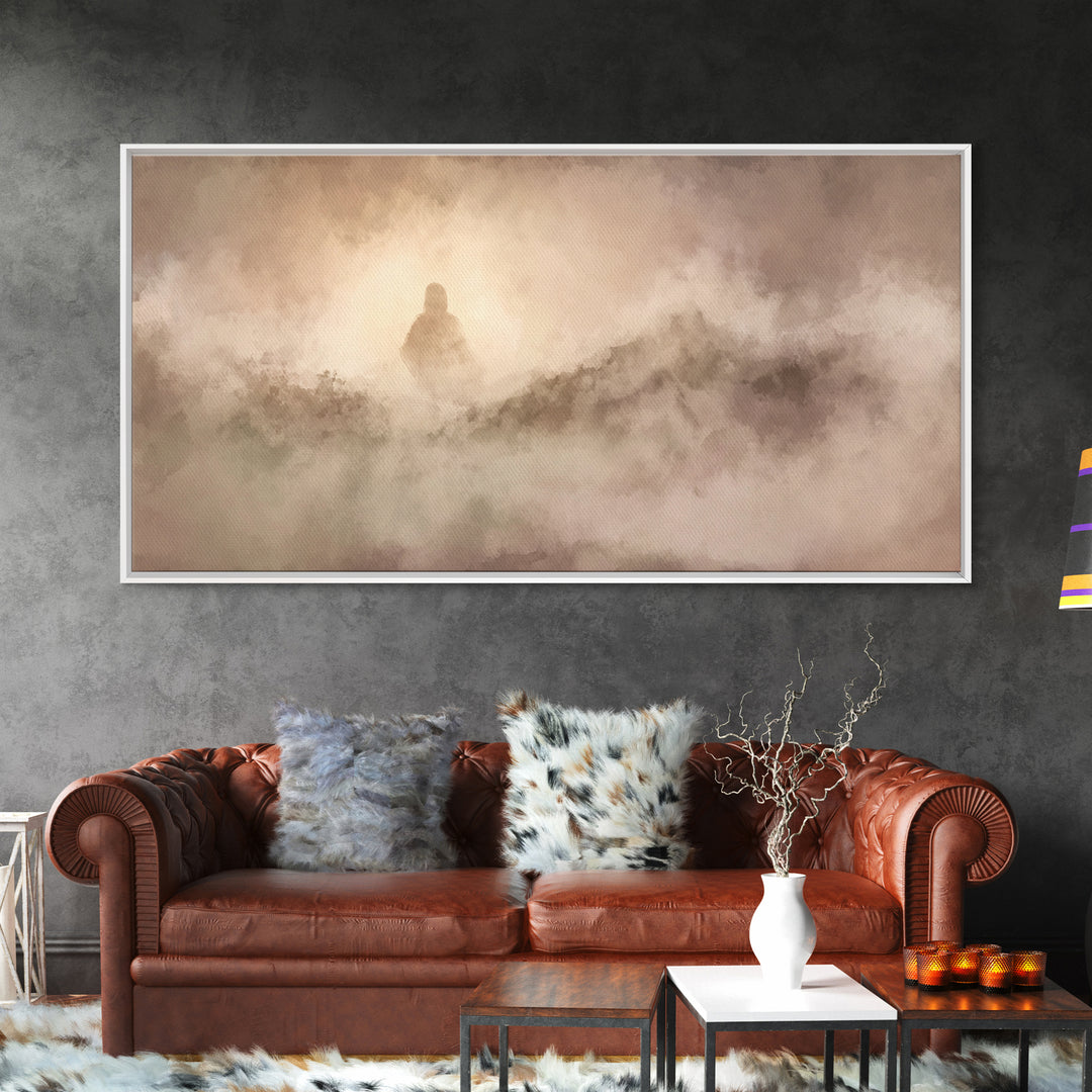 Eternal Shoreline – Framed Canvas Print – Christian Art Canvas – Moody Christian Art – Jesus Painting – Christian Wall Art – Christmas Chri