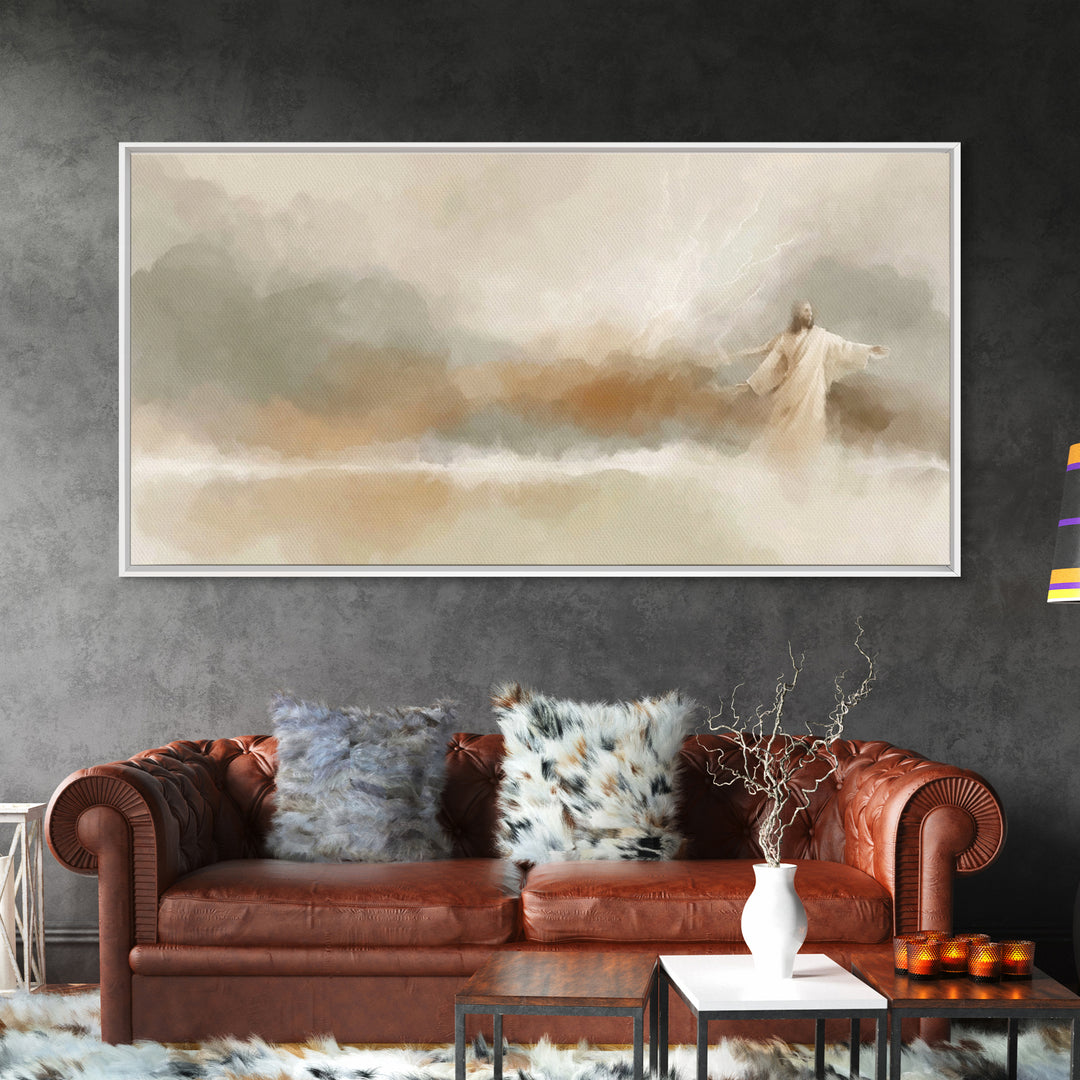 Stormlight Promise | Framed Canvas Print | Jesus Canvas Art | Christian Wall Art | Modern Christian Art | Christian Art Print | Christian C