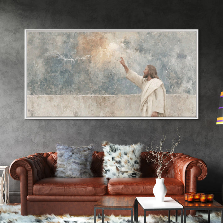 Heaven’s Command – Framed Canvas Print – Christian Art Canvas – Jesus Painting – Abstract Christian Art – Christian Wall Art – Christian De