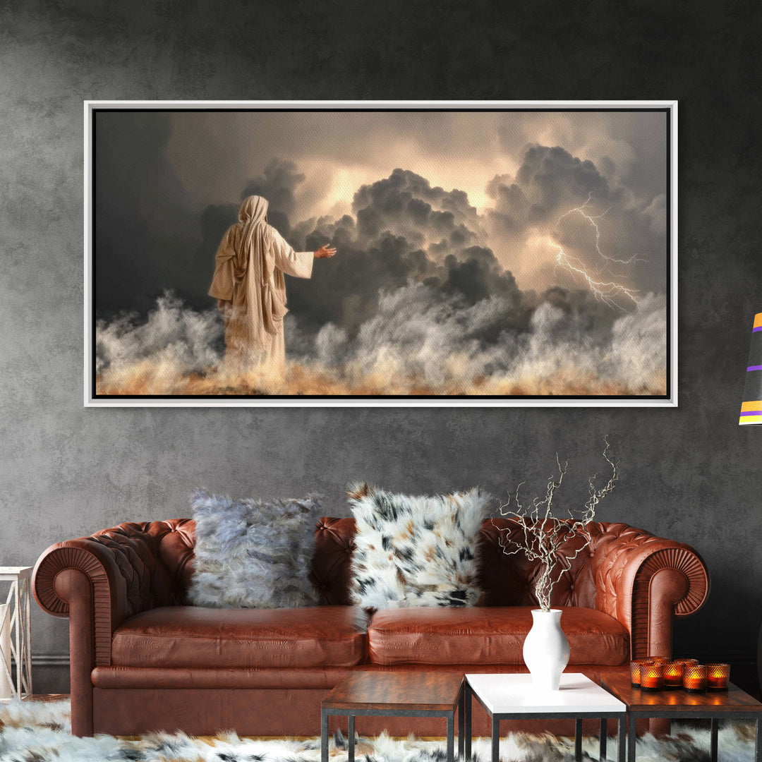 Thunder Of Glory – Framed Canvas Print – Jesus Art Print – Christian Wall Art – Christian Art Canvas – Moody Christian Art – Christian Chri