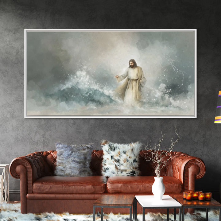 Majesty In Clouds – Framed Canvas Print – Christian Art Print – Jesus Painting – Christian Decor – Christian Art Canvas – Moody Christmas A