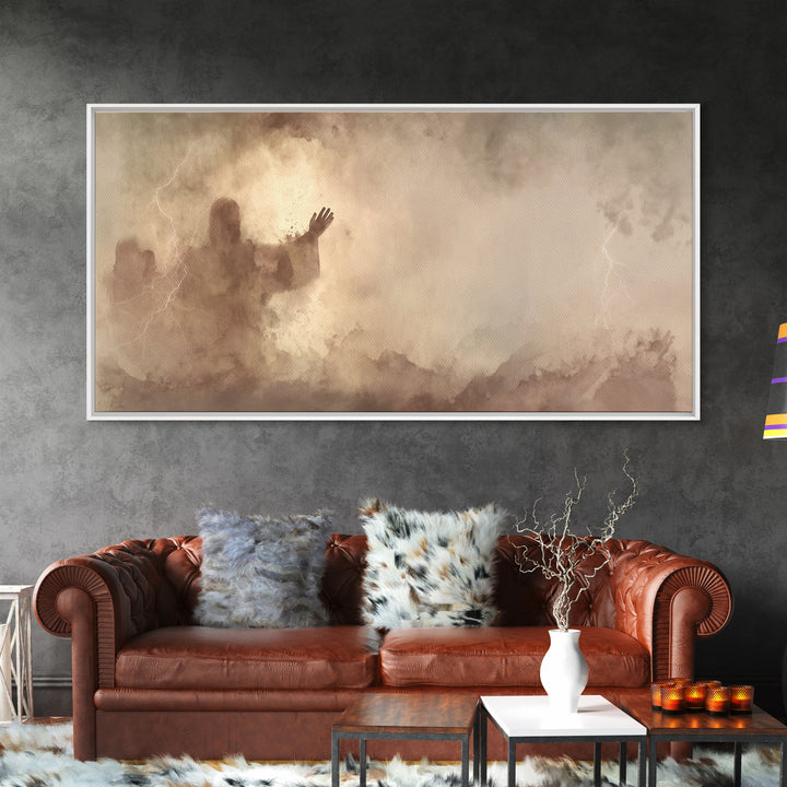 Calm Over Chaos – Framed Canvas Print – Christian Wall Art – Jesus Canvas Art – Modern Christian Art – Christian Art Prints – Christian Gif