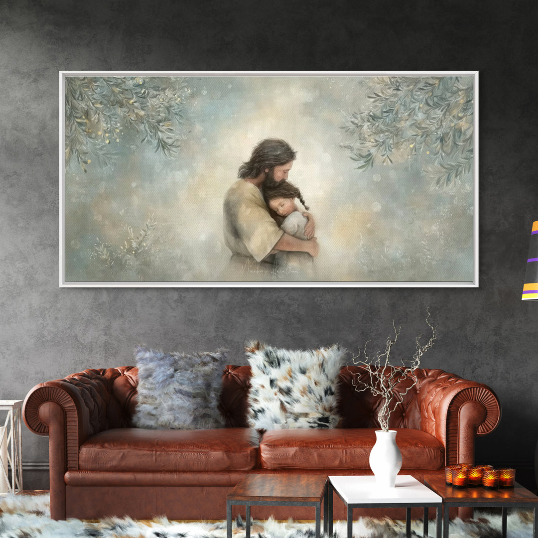 Olive Garden Peace | Framed Canvas Print | Christian Art Print | Jesus Painting Canvas | Christian Christmas Decor | Large Christian Art