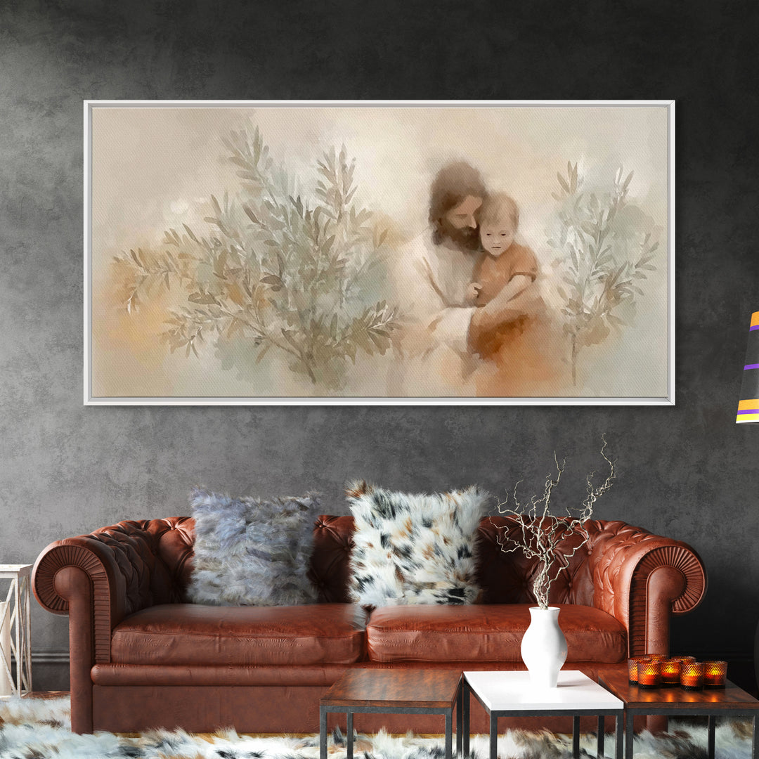 Child Of Light – Framed Canvas Print – Christian Wall Art – Jesus Christmas Art – Christian Art Work – Subtle Christian Paintings