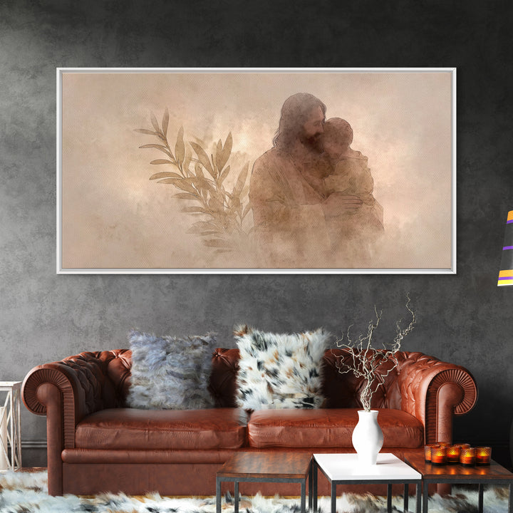 Tender Refuge, Framed Canvas Print, Jesus Canvas Art, Christian Art Canvas, Christian Gift Ideas, Moody Christian Art