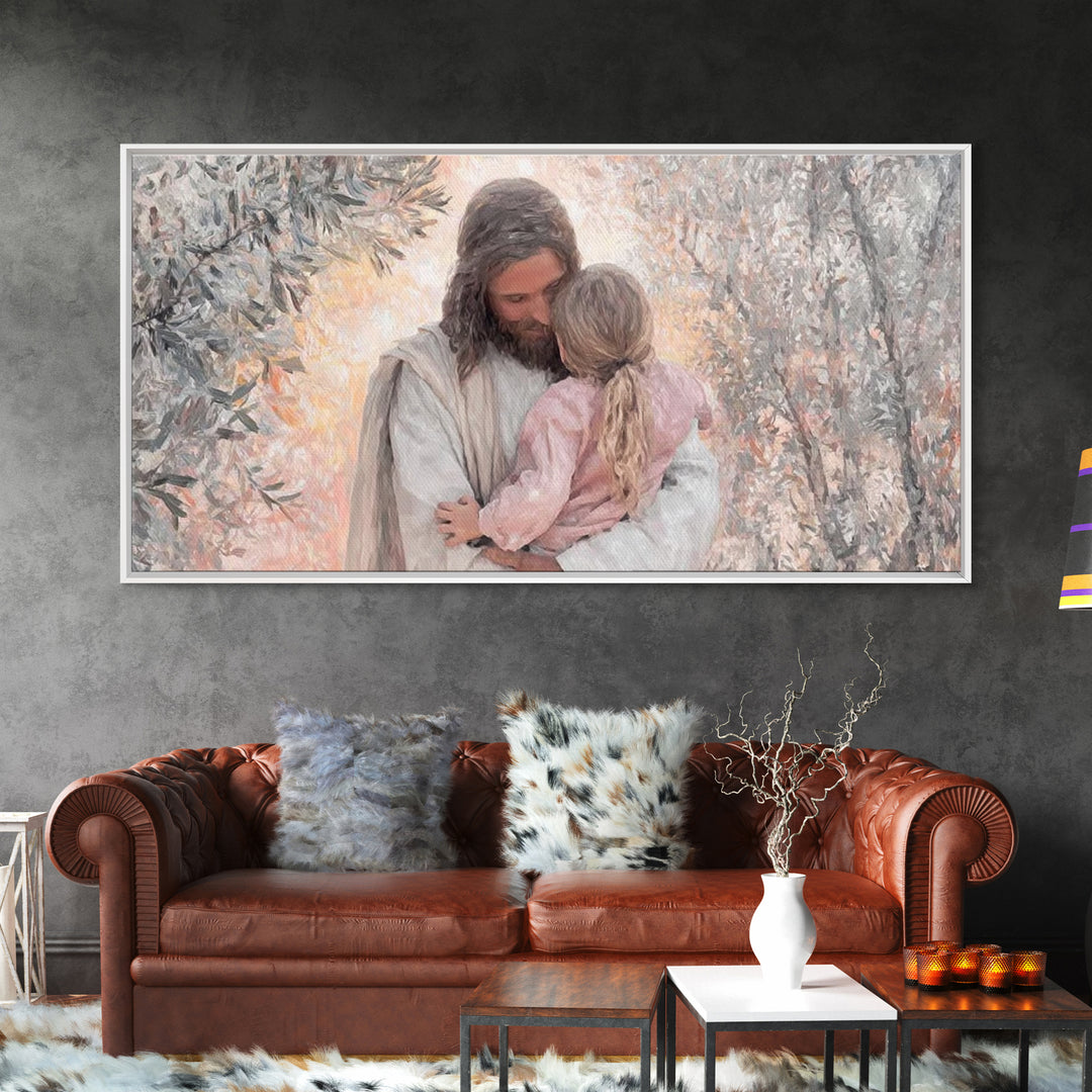 Garden Of Light – Framed Canvas Print – Jesus Painting – Christian Art Canvas – Christian Wall Art – Subtle Christian Art