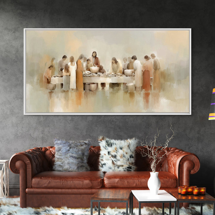 Table Of Mercy, Framed Canvas Print, Christian Art Print, Modern Christian Art, Jesus Painting Canvas, Christian Wall Art