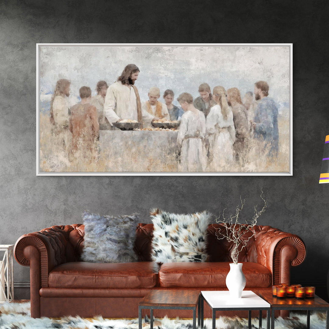 Loaves Of Hope | Framed Canvas Print | Christian Art Canvas | Jesus Wall Art | Christian Painting | Christian Art Gift
