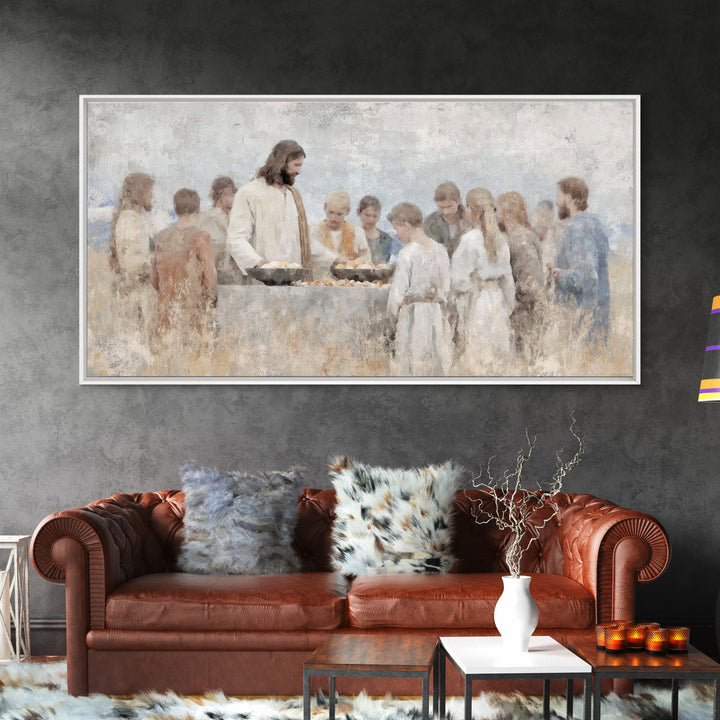 Loaves Of Hope | Framed Canvas Print | Christian Art Canvas | Jesus Wall Art | Christian Painting | Christian Art Gift