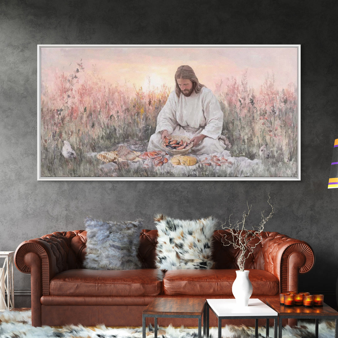 Field Of Blessings, Framed Canvas Print, Christian Art Prints, Jesus Art Print, Christian Gift Ideas, Vintage Christian Art
