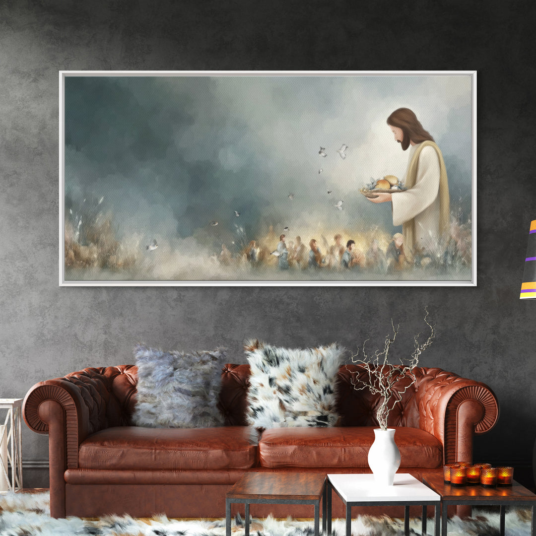 Heavenly Abundance | Framed Canvas Print | Christian Wall Art | Jesus Canvas Art | Modern Christian Painting | Christian Christmas Decor