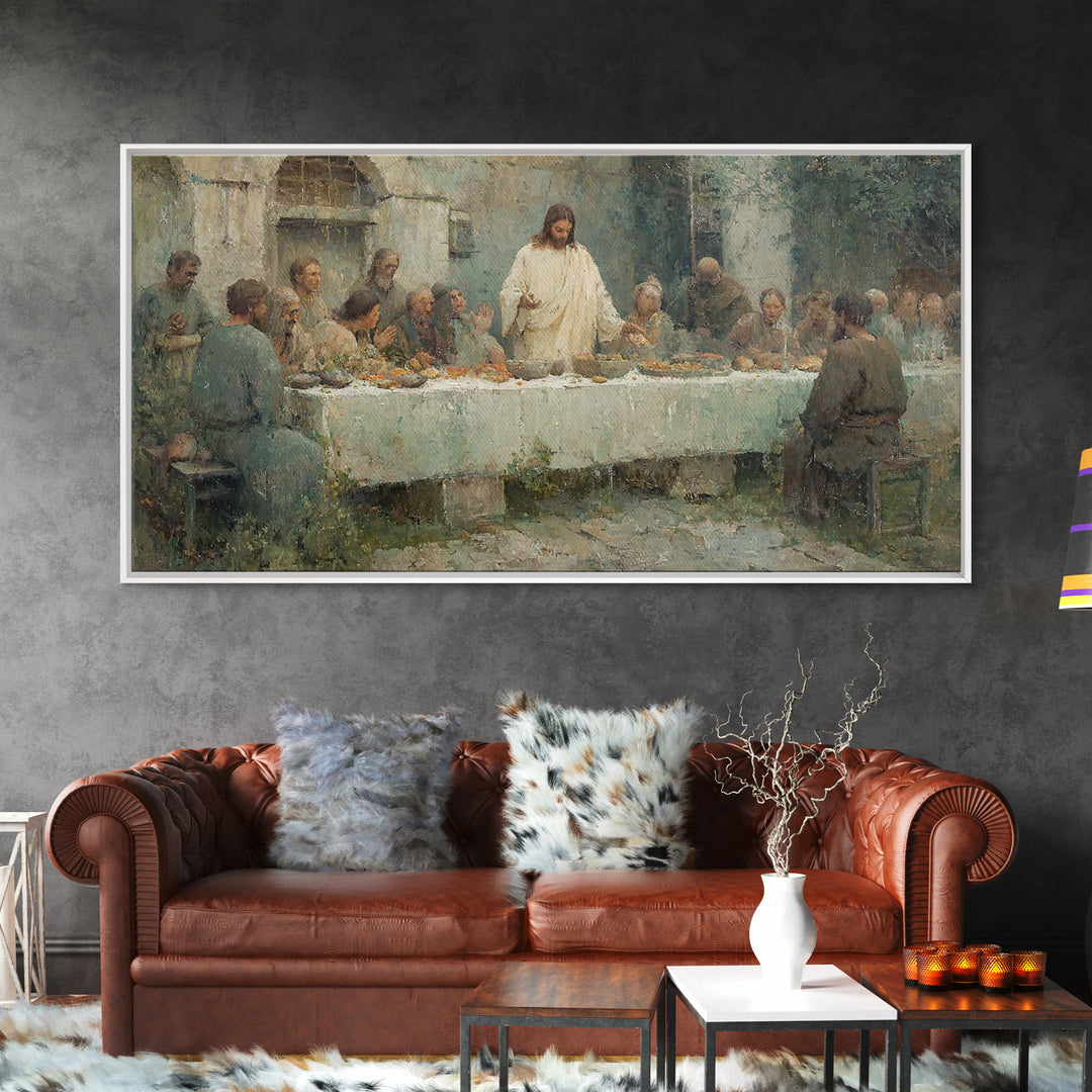 Sacred Gathering, Framed Canvas Print, Christian Wall Art, Subtle Christian Paintings, Jesus Painting Canvas, Christian Decoration
