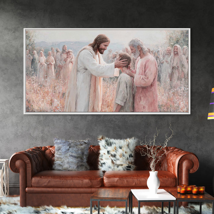 Graceful Blessing – Framed Canvas Print – Christian Wall Art – Jesus Painting – Christian Art Canvas – Christmas Art