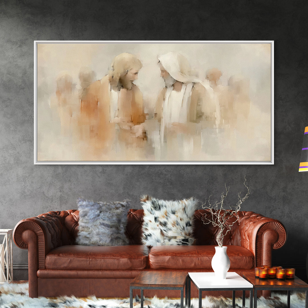 Sacred Counsel – Framed Canvas Print – Christian Art Canvas – Jesus Painting – Christian Wall Art – Christian Christmas