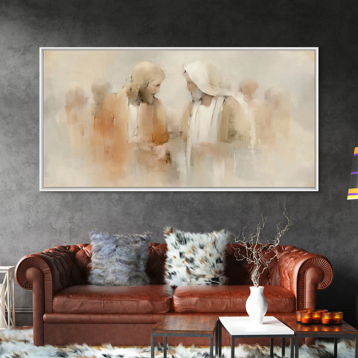 Sacred Counsel – Framed Canvas Print – Christian Art Canvas – Jesus Painting – Christian Wall Art – Christian Christmas