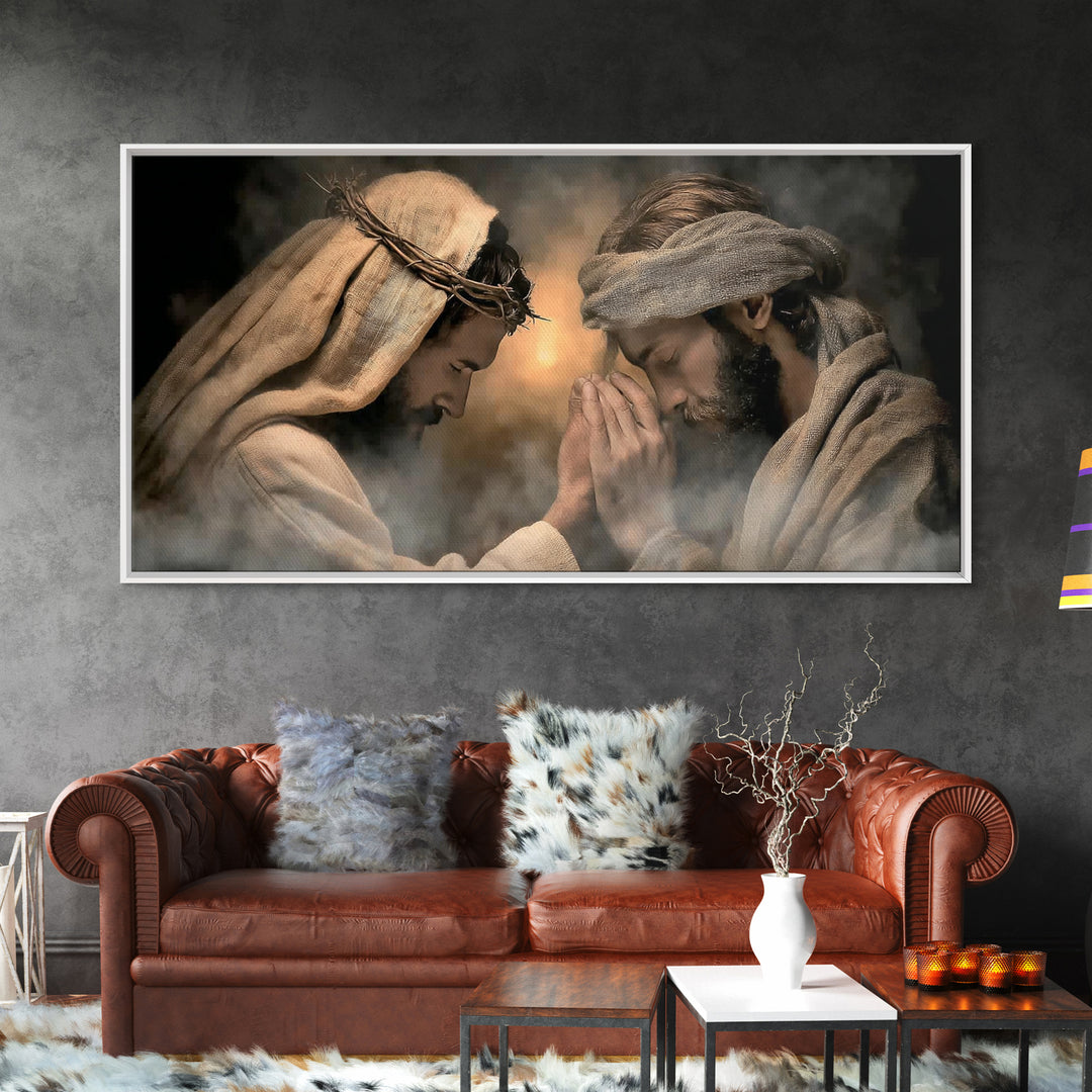 Crown of Mercy – Framed Canvas Print – Christian Wall Art – Jesus Painting – Christian Art Canvas – Christmas Art