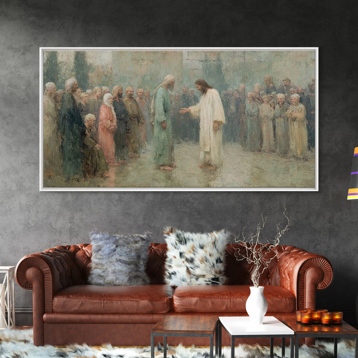 Divine Invitation – Framed Canvas Print – Christian Art Canvas – Jesus Painting – Christian Wall Art – Christian Christmas