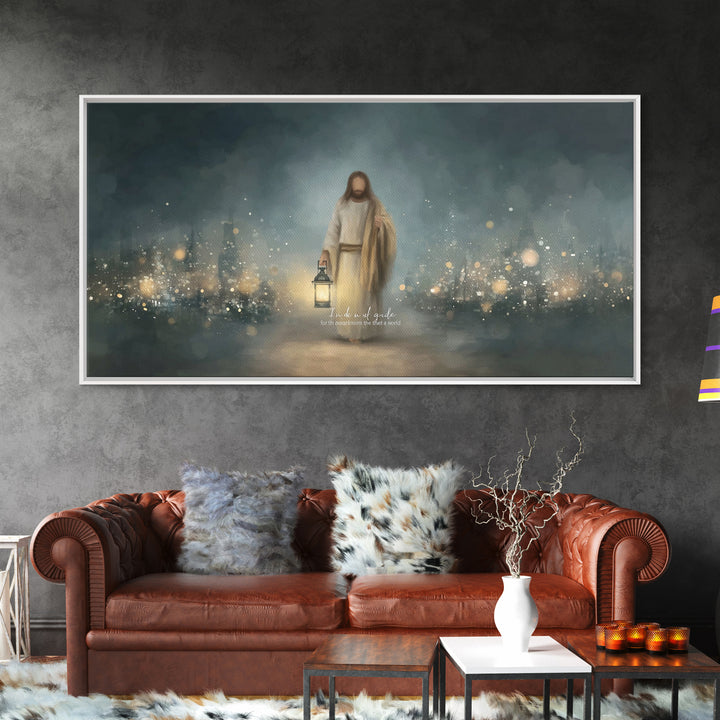 Light of Hope – Framed Canvas Print – Christian Wall Art – Christian Art Canvas – Jesus Painting – Christmas Art