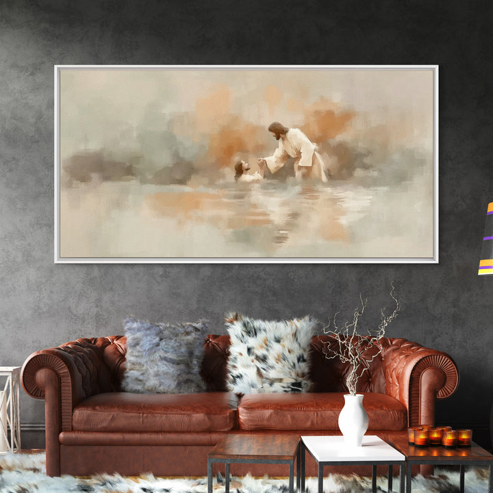 Living Waters Hope, Framed Canvas Print, Christian Wall Art, Christian Art Canvas, Jesus Painting, Christian Christmas Art