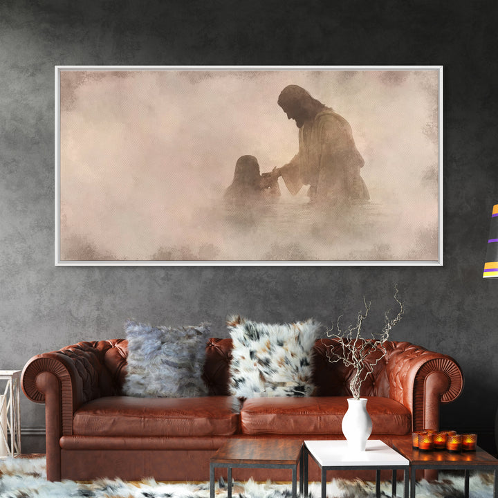 Hand Of Mercy – Framed Canvas Print – Christian Wall Art – Jesus Painting – Christian Art Canvas – Christian Gift Ideas – Modern Christian