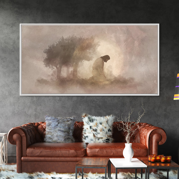 Sacred Stillness – Framed Canvas Print – Modern Christian Art – Christian Wall Art – Jesus Painting – Christian Art Canvas – Christian Gift