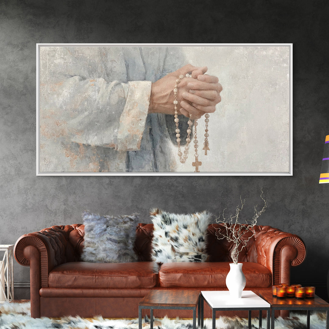 Hands Of Mercy – Framed Canvas Print – Christian Wall Art – Christian Art Canvas – Christian Decor – Modern Christian Art – Christian Art G