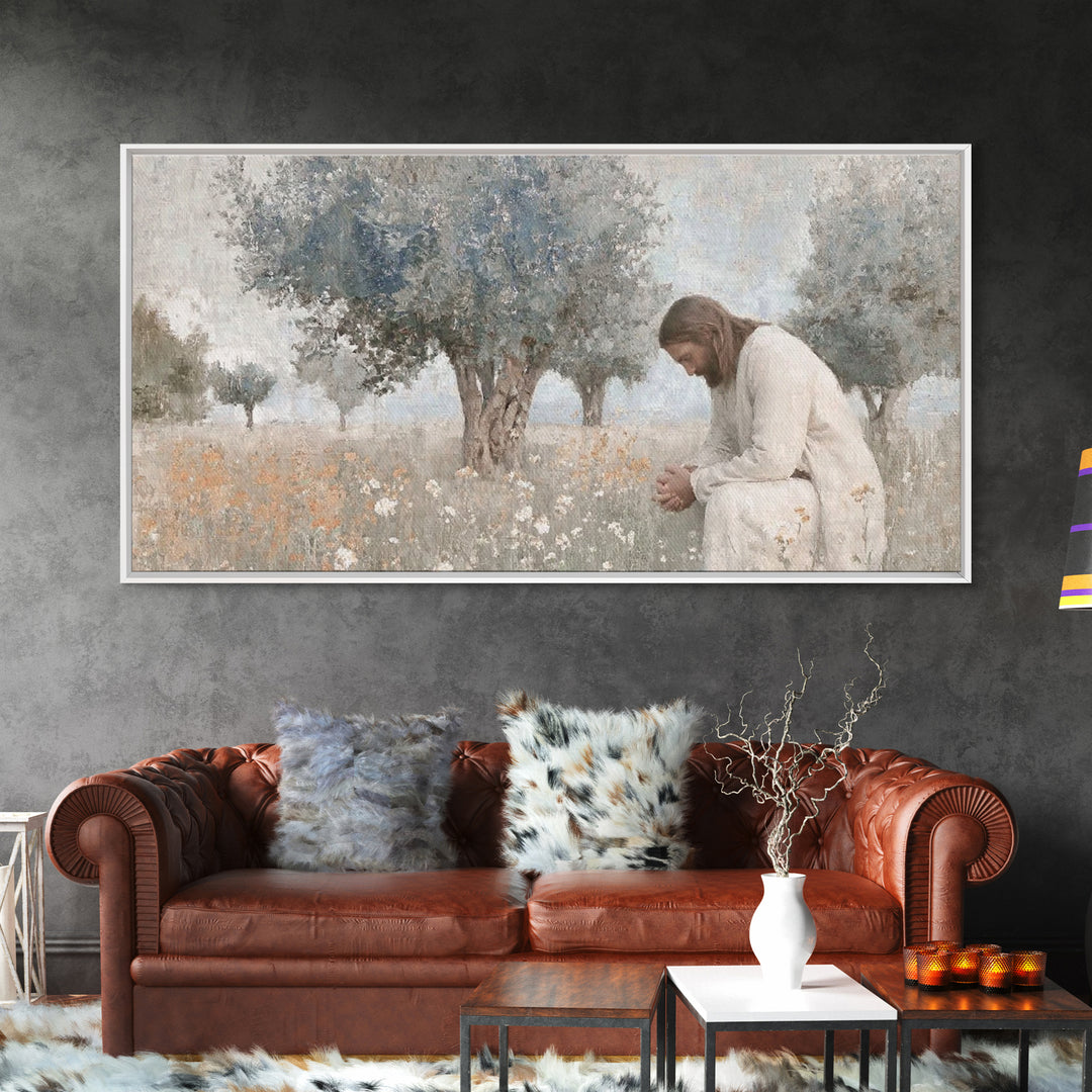 Field Of Prayer – Framed Canvas Print – Christian Wall Art – Jesus Painting – Subtle Christian Art – Christian Art Canvas – Christian Gift