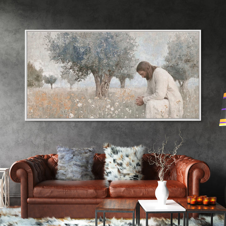 Field Of Prayer – Framed Canvas Print – Christian Wall Art – Jesus Painting – Subtle Christian Art – Christian Art Canvas – Christian Gift