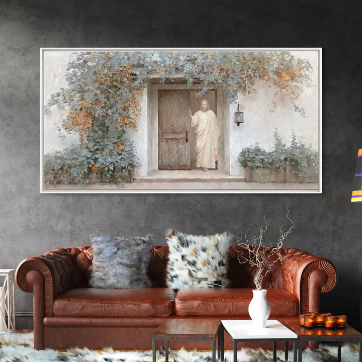 Welcoming Grace – Framed Canvas Print – Jesus Painting – Christian Art Canvas – Christian Wall Art – Subtle Christian Art – Christian Gift