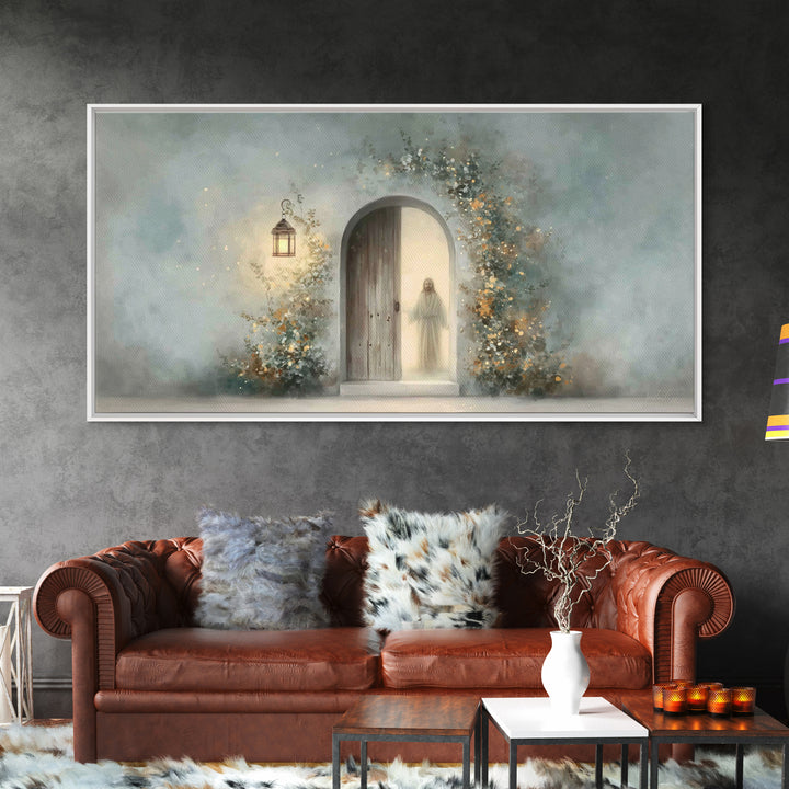 Lantern Of Peace – Framed Canvas Print – Christian Art Print – Christian Wall Art – Jesus Painting – Modern Christian Art – Christian Gift