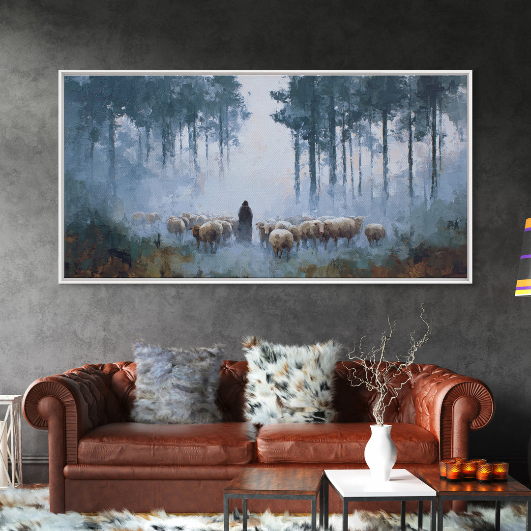 Shepherd’s Path – Framed Canvas Print – Christian Wall Art – Christian Art Canvas – Jesus Painting – Moody Christian Art – Christian Gift I