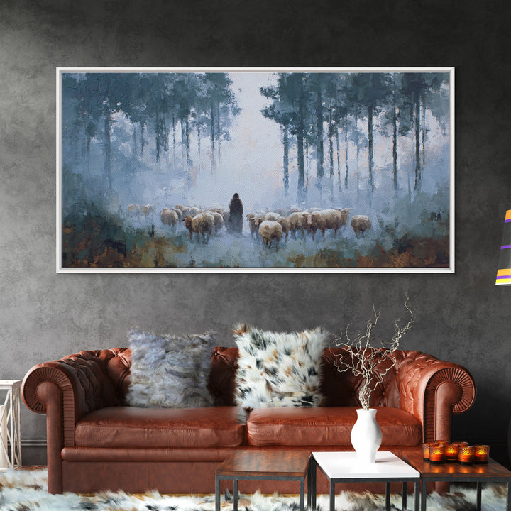 Shepherd’s Path – Framed Canvas Print – Christian Wall Art – Christian Art Canvas – Jesus Painting – Moody Christian Art – Christian Gift I