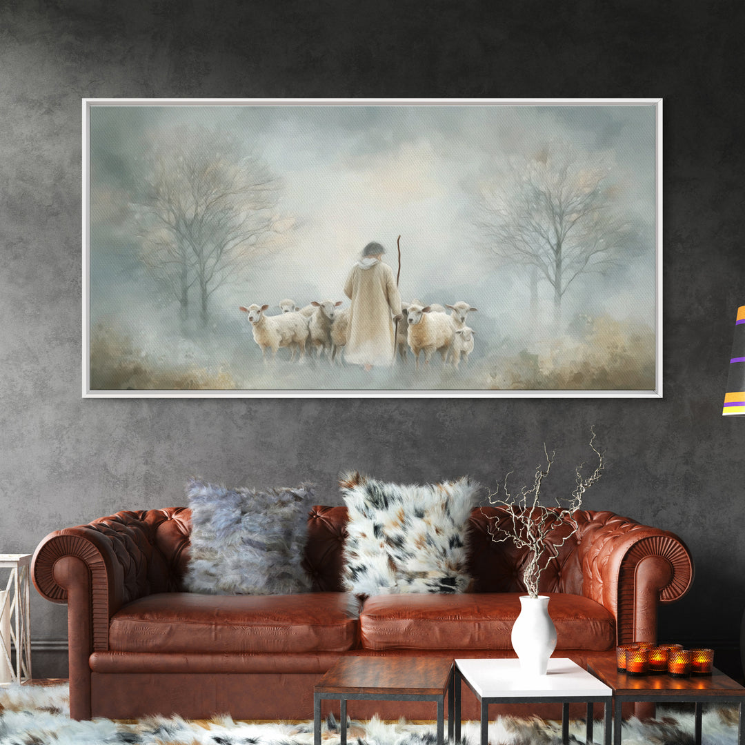 Forest of Stillness – Framed Canvas Print – Christian Wall Art – Christian Art Canvas – Jesus Painting – Moody Christian Art – Christmas Ar