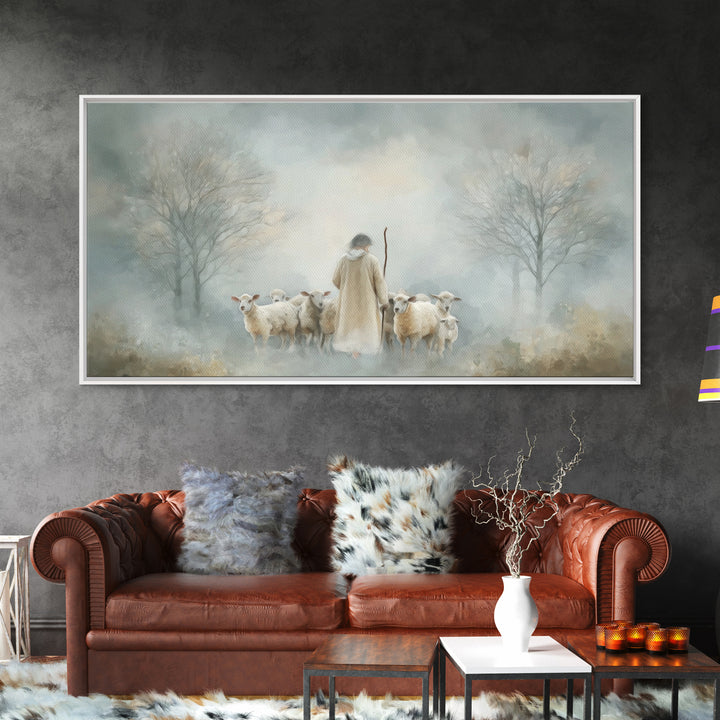 Forest of Stillness – Framed Canvas Print – Christian Wall Art – Christian Art Canvas – Jesus Painting – Moody Christian Art – Christmas Ar