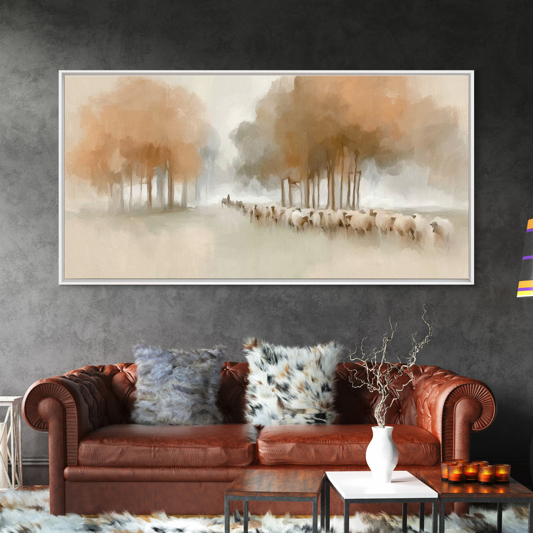 Quiet Meadow Hope | Framed Canvas Print | Christian Art Canvas | Jesus Painting | Minimalist Christian Art | Christian Wall Art | Christmas