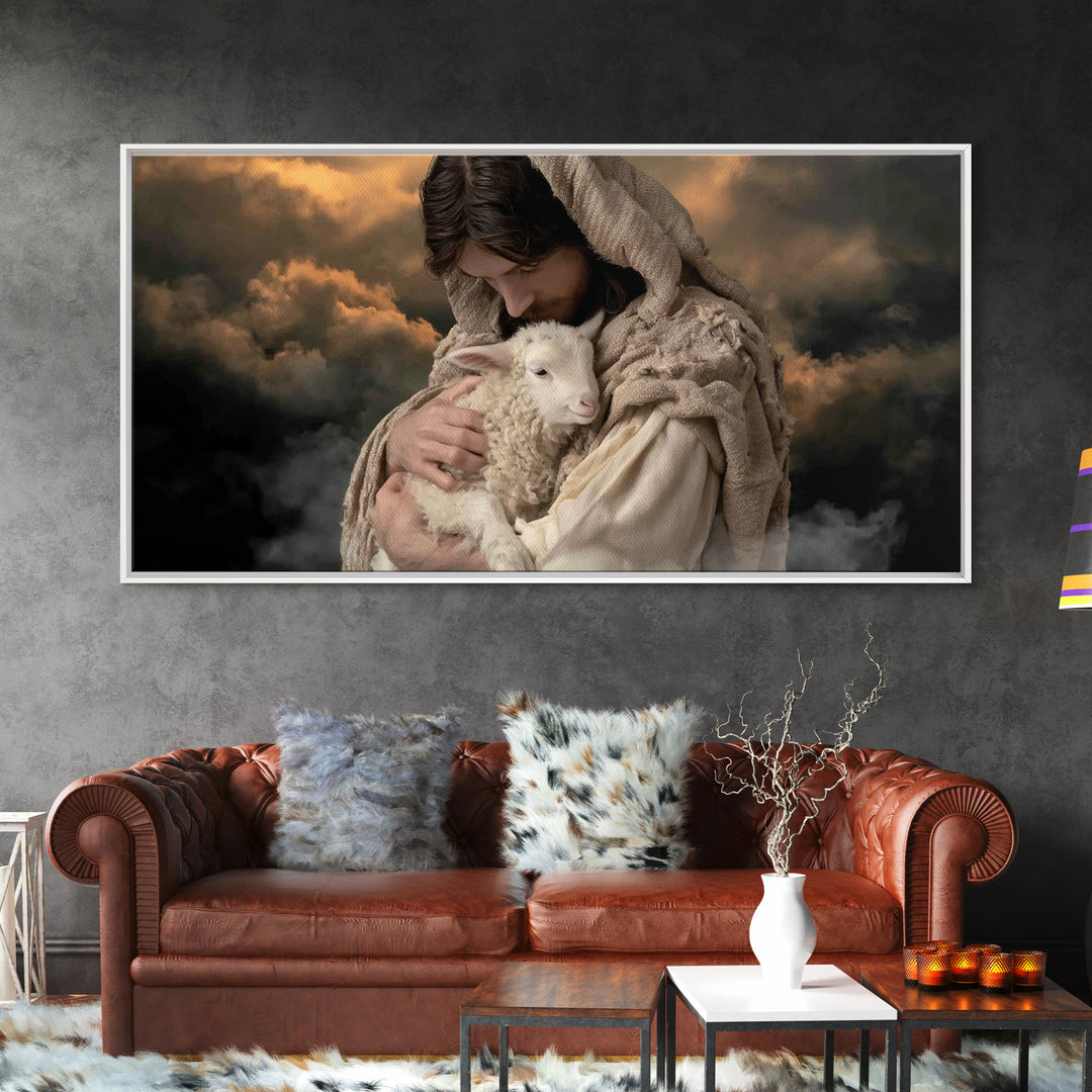 Cradle Of Mercy | Framed Canvas Print | Jesus Painting | Christian Wall Art | Christian Art Canvas | Moody Christian Art | Christian Christ