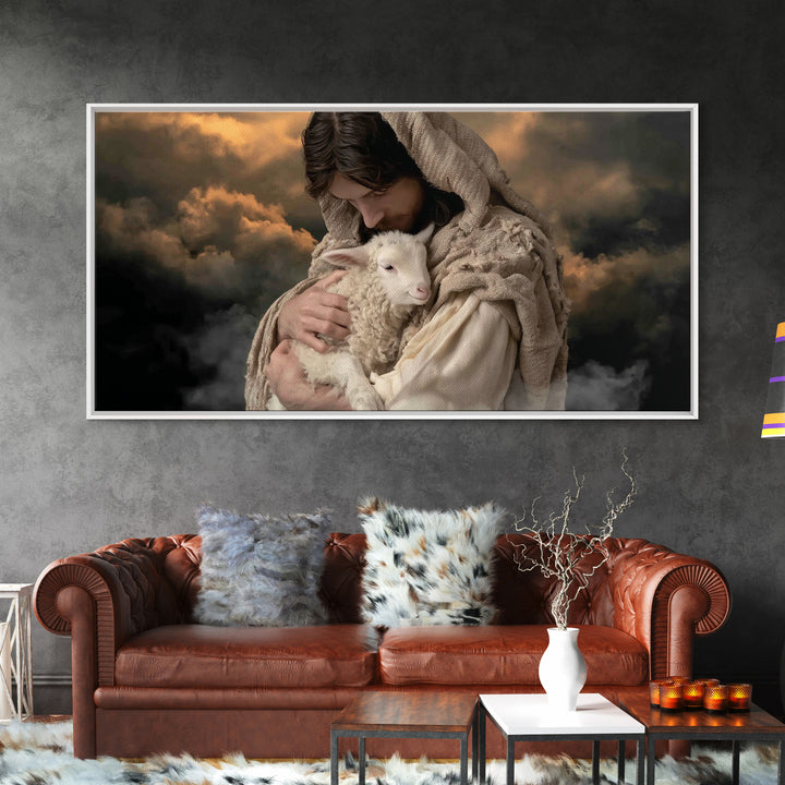 Cradle Of Mercy | Framed Canvas Print | Jesus Painting | Christian Wall Art | Christian Art Canvas | Moody Christian Art | Christian Christ