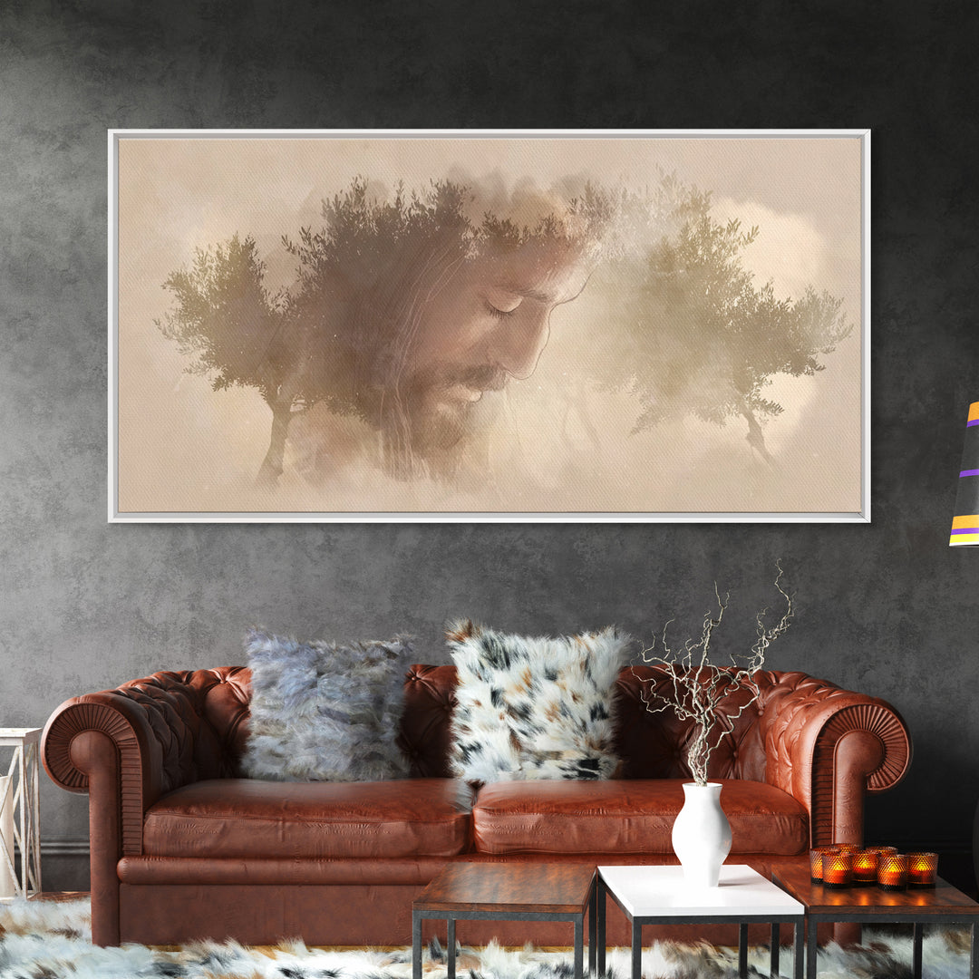 Prayerful Dawn – Framed Canvas Print – Christian Wall Art – Christian Art Canvas – Modern Christian Art – Jesus Painting – Christian Christ