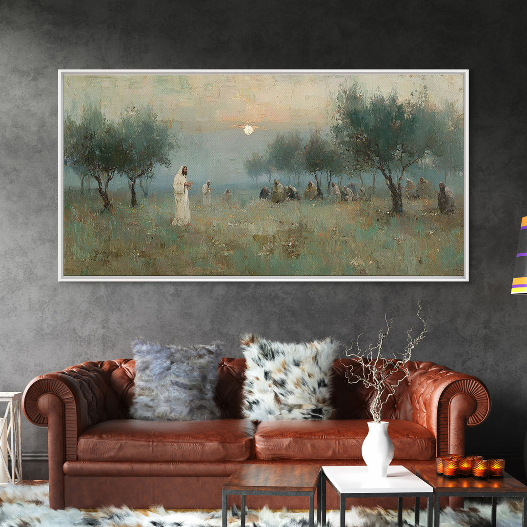 Garden Vigil – Framed Canvas Print – Christian Wall Art – Jesus Painting – Christian Art Canvas – Christian Gift – Christmas Wall Art