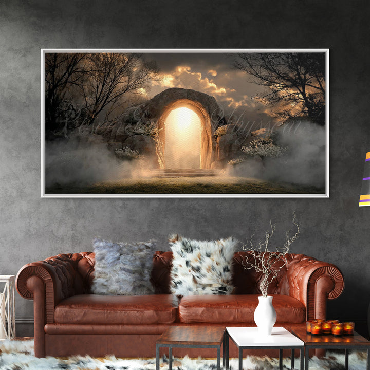 Risen Hope – Framed Canvas Print – Christian Wall Art – Christian Art Canvas – Jesus Painting – Christian Decor – Christian Christmas Art