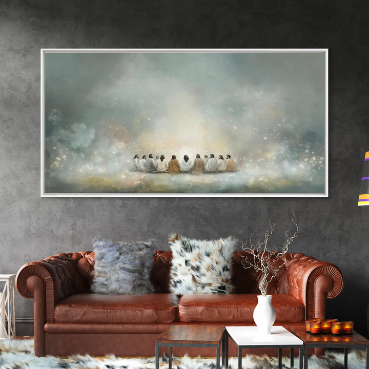 Heavenly Gathering, Framed Canvas Print, Christian Wall Art, Christian Art Canvas, Jesus Painting, Large Christian Art, Christian Gift Idea