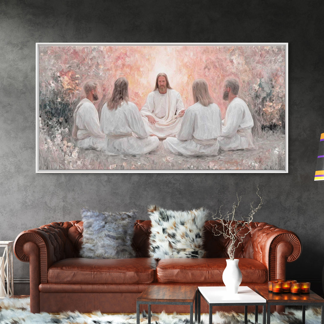 Garden Teaching – Framed Canvas Print – Christian Art – Christian Wall Art – Jesus Painting – Subtle Christian Art – Christian Art Canvas